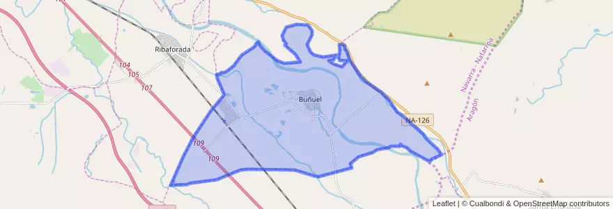 Mapa de ubicacion de Buñuel.