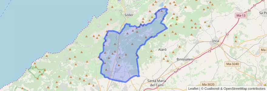 Mapa de ubicacion de Bunyola.