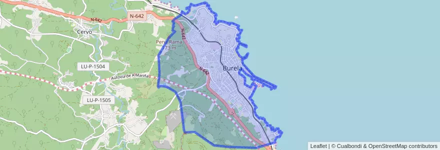 Mapa de ubicacion de Burela.