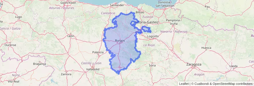 Mapa de ubicacion de Burgos.