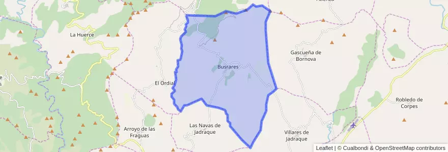 Mapa de ubicacion de Bustares.