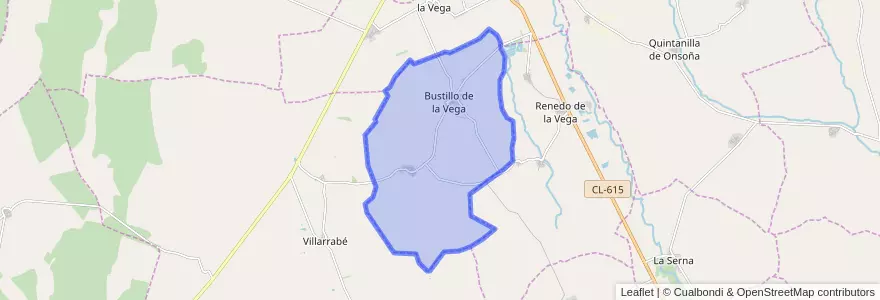 Mapa de ubicacion de Bustillo de la Vega.