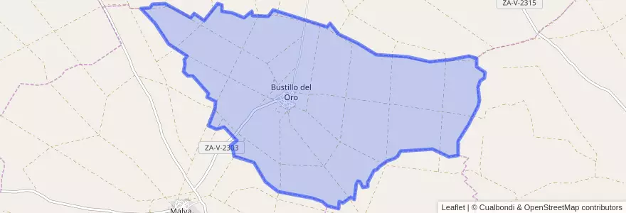 Mapa de ubicacion de Bustillo del Oro.