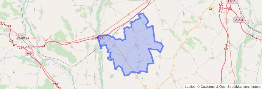 Mapa de ubicacion de Bustillo del Páramo.