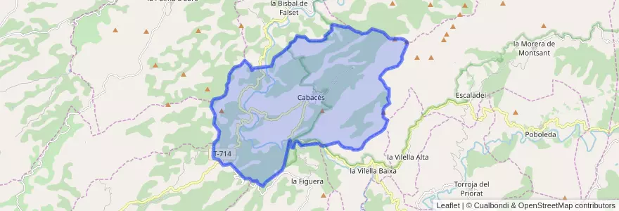 Mapa de ubicacion de Cabacés.