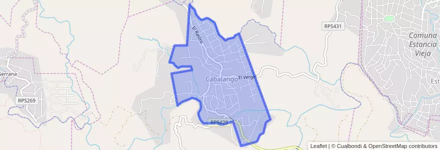 Mapa de ubicacion de Cabalango.