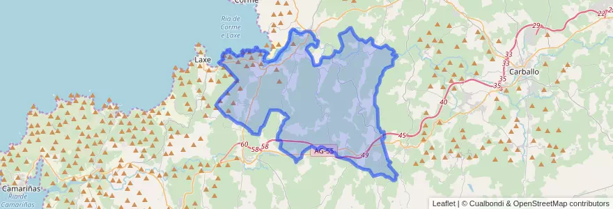 Mapa de ubicacion de Cabana de Bergantiños.