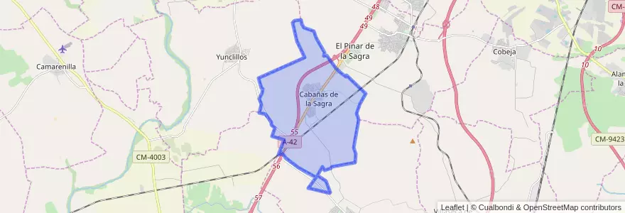 Mapa de ubicacion de Cabañas de la Sagra.