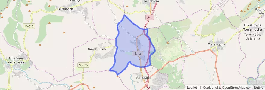 Mapa de ubicacion de Cabanillas de la Sierra.