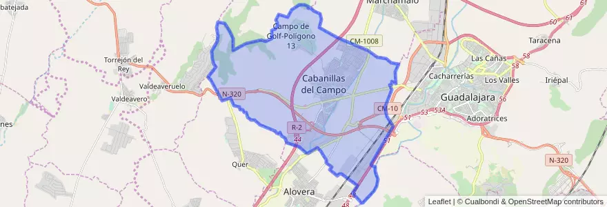 Mapa de ubicacion de Cabanillas del Campo.