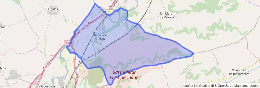 Mapa de ubicacion de Cabezón de Pisuerga.