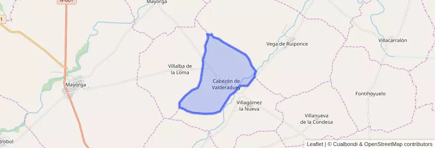 Mapa de ubicacion de Cabezón de Valderaduey.