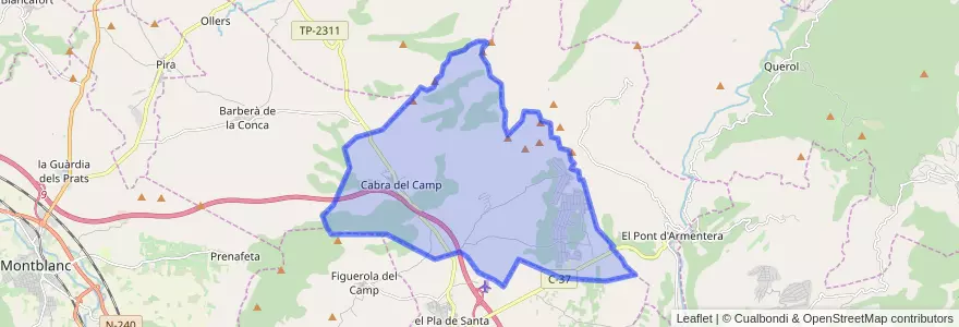Mapa de ubicacion de Cabra del Camp.