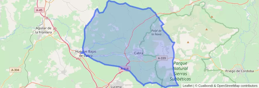 Mapa de ubicacion de Cabra.