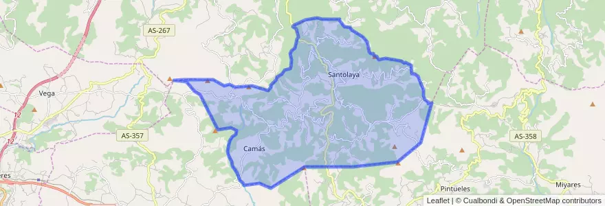 Mapa de ubicacion de Cabranes.