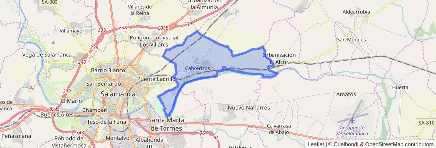 Mapa de ubicacion de Cabrerizos.