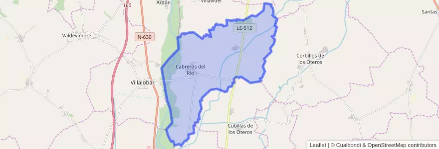 Mapa de ubicacion de Cabreros del Río.