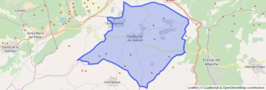 Mapa de ubicacion de Cadalso de los Vidrios.
