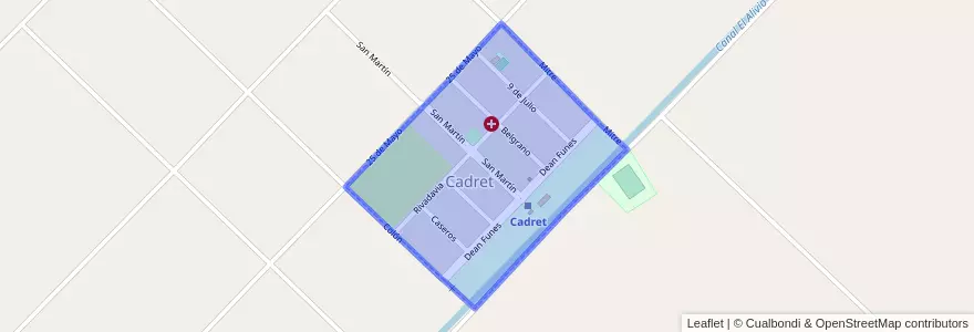 Mapa de ubicacion de Cadret.