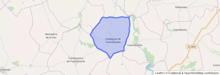 Mapa de ubicacion de Calabazas de Fuentidueña.