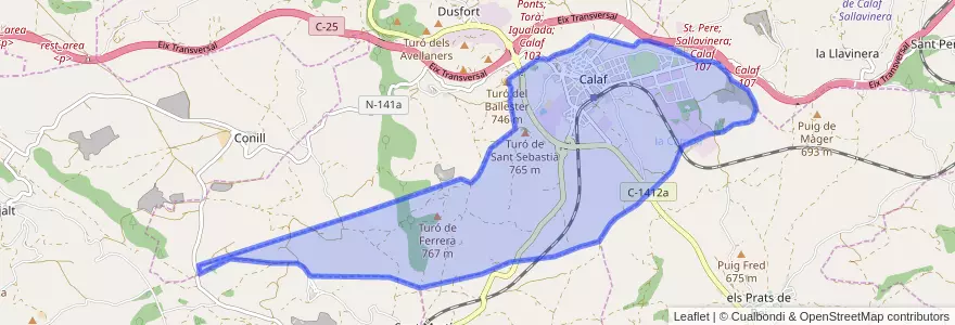 Mapa de ubicacion de Calaf.