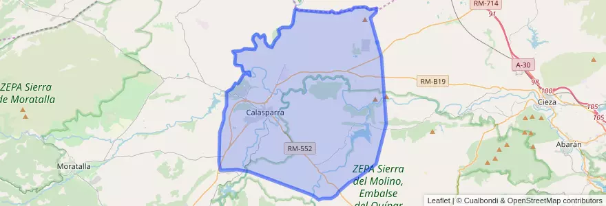 Mapa de ubicacion de Calasparra.