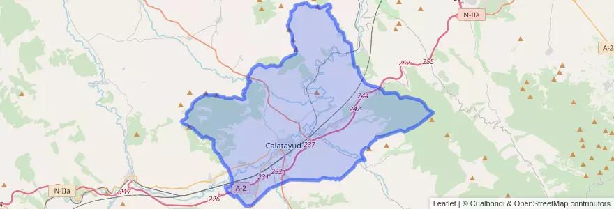 Mapa de ubicacion de Calatayud.