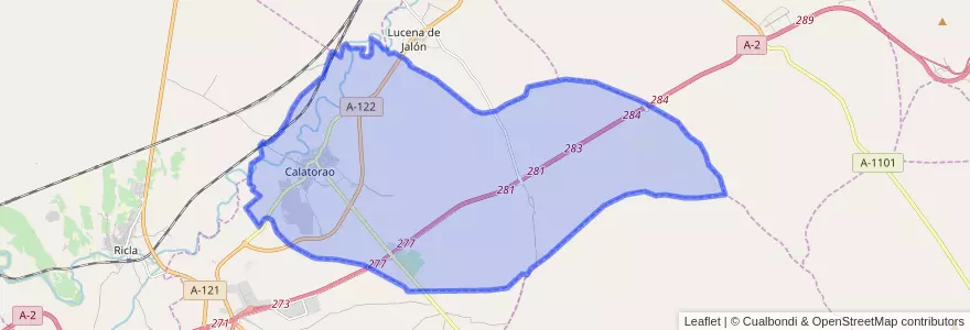 Mapa de ubicacion de Calatorao.