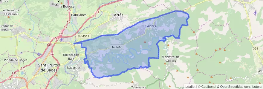Mapa de ubicacion de Calders.