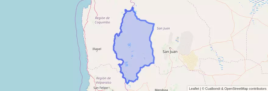 Mapa de ubicacion de Calingasta.