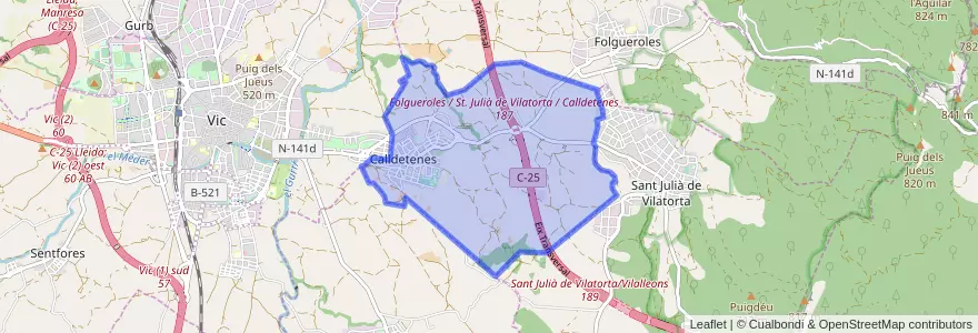 Mapa de ubicacion de Calldetenes.