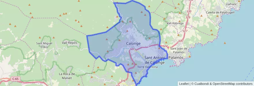 Mapa de ubicacion de Calonge i Sant Antoni.