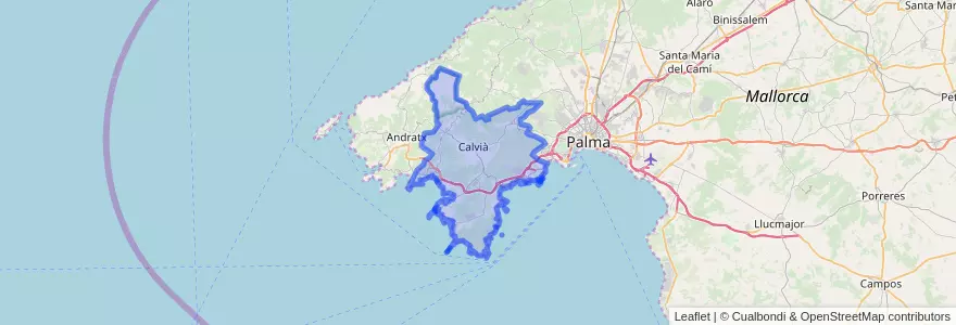 Mapa de ubicacion de Calvià.