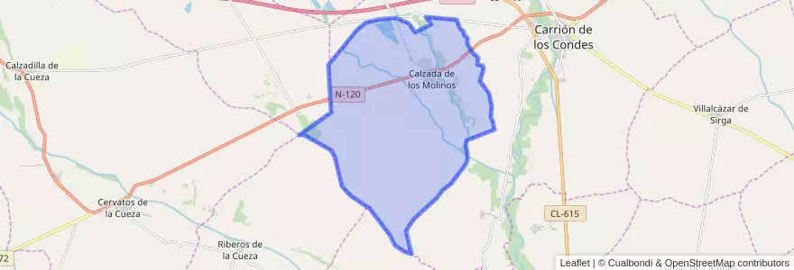 Mapa de ubicacion de Calzada de los Molinos.