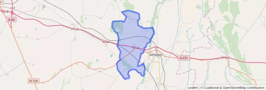Mapa de ubicacion de Calzada del Coto.
