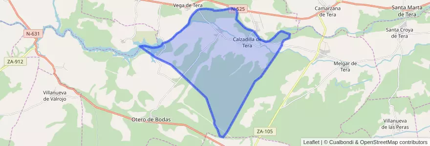 Mapa de ubicacion de Calzadilla de Tera.