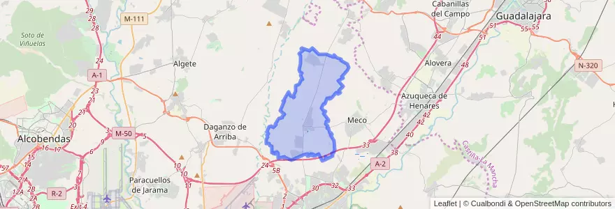 Mapa de ubicacion de Camarma de Esteruelas.