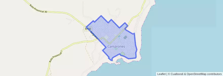 Mapa de ubicacion de Camarones.