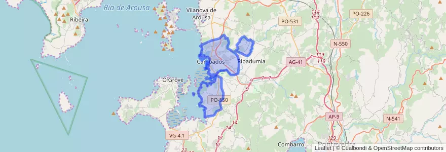 Mapa de ubicacion de Cambados.