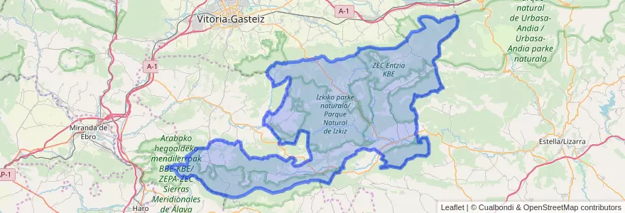 Mapa de ubicacion de Montaña Alavesa/Arabako Mendialdea.