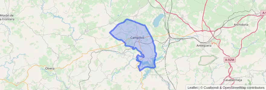 Mapa de ubicacion de Campillos.