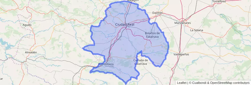 Mapa de ubicacion de Campo de Calatrava.