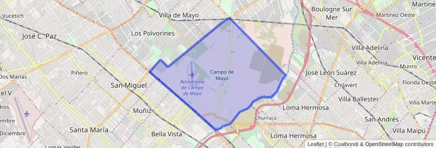 Mapa de ubicacion de Campo de Mayo.