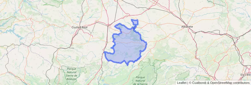 Mapa de ubicacion de Campo de Montiel.