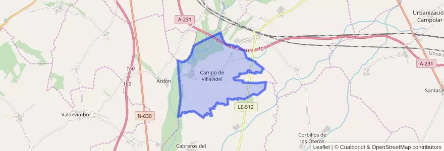 Mapa de ubicacion de Campo de Villavidel.