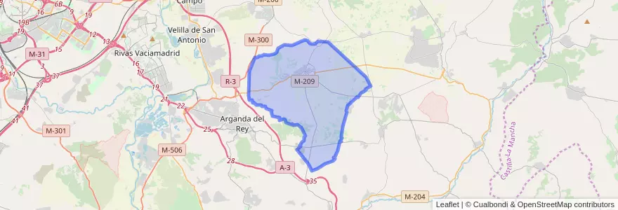 Mapa de ubicacion de Campo Real.