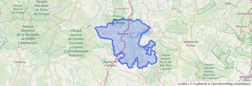 Mapa de ubicacion de Campoo-Los Valles.