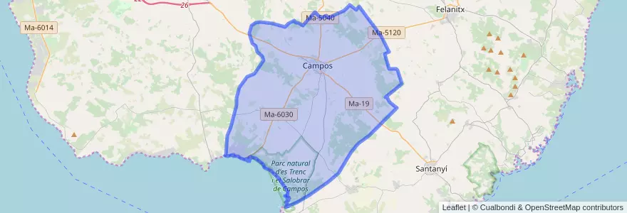 Mapa de ubicacion de Campos.