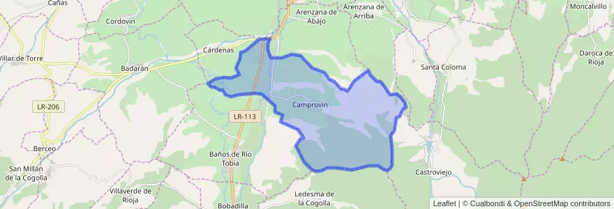 Mapa de ubicacion de Camprovín.