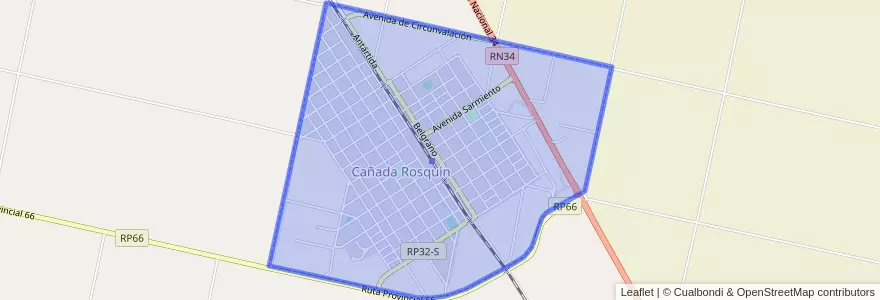 Mapa de ubicacion de Cañada Rosquin.